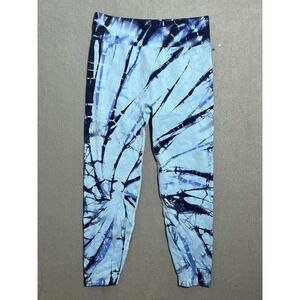 PINK ACTIVE Women's XL Blue Tie Dye Capri Leggings High Rise Yoga Gym Workout
